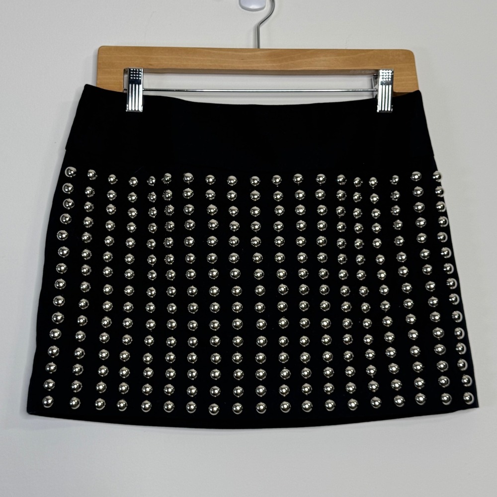 Brittney Spears‎ Candies Skirt Women XS Black Studded Y2K Mini Punk Rock Edgy